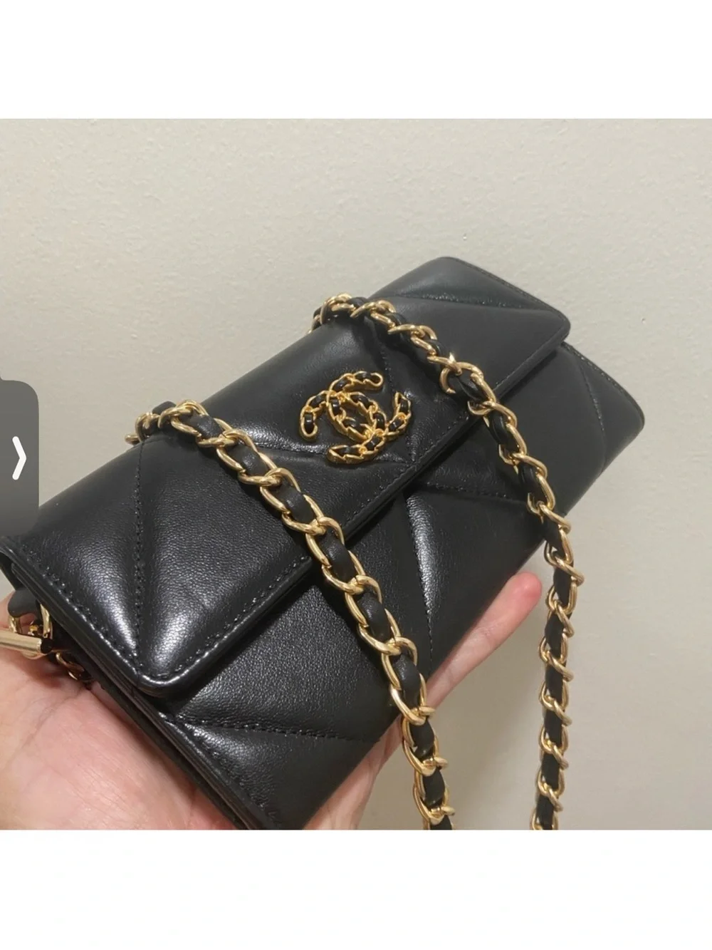 Chanel Black 19 large wallet